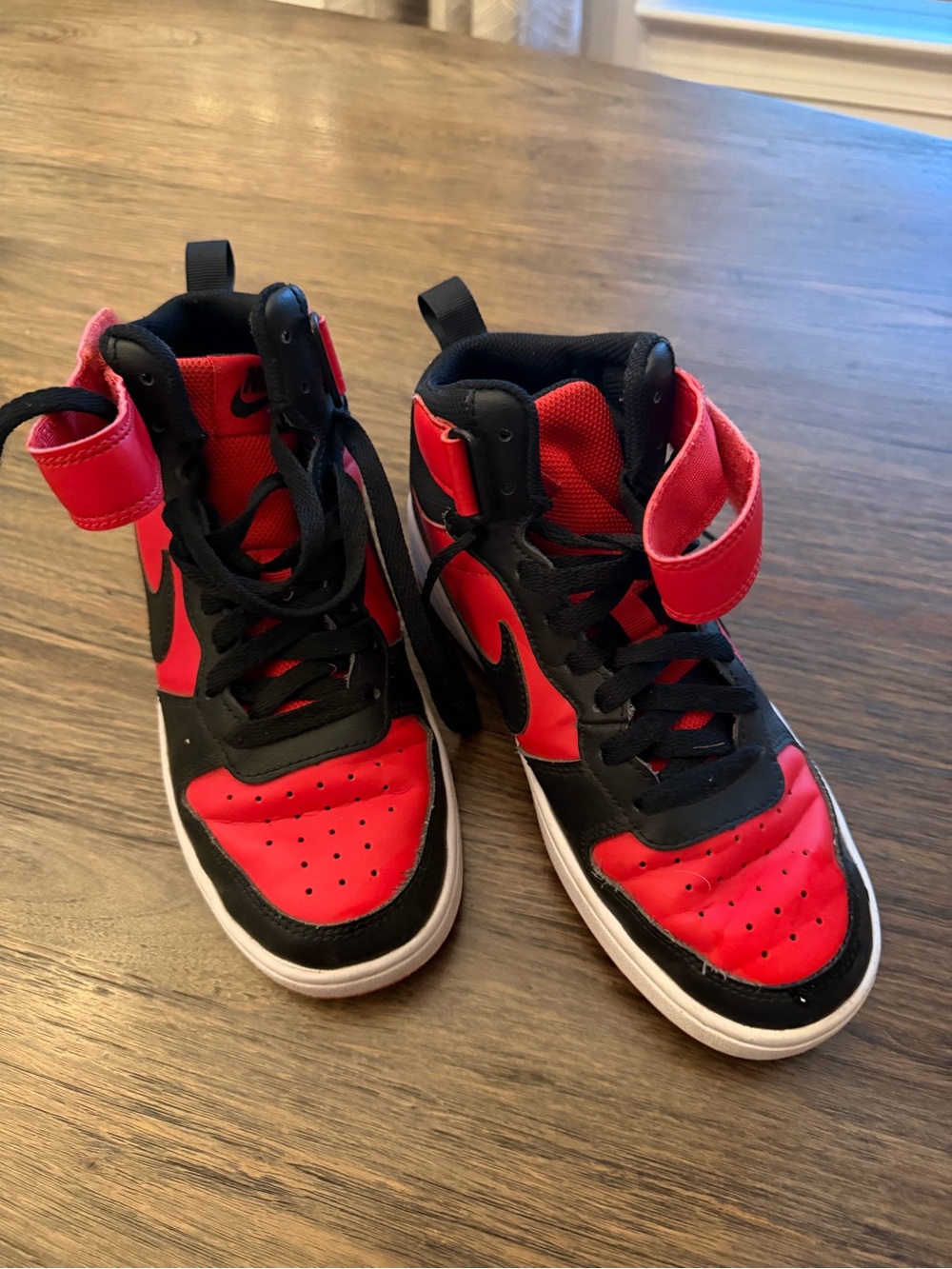 Nike Youth High-Top Sneakers in Red and Black
